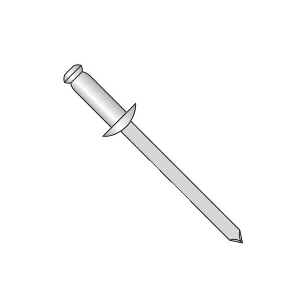 Newport Fasteners Blind Rivet, Dome Head, 1/4 in Dia., 1/2 in L, Aluminum Body, 2000 PK 676748 - main